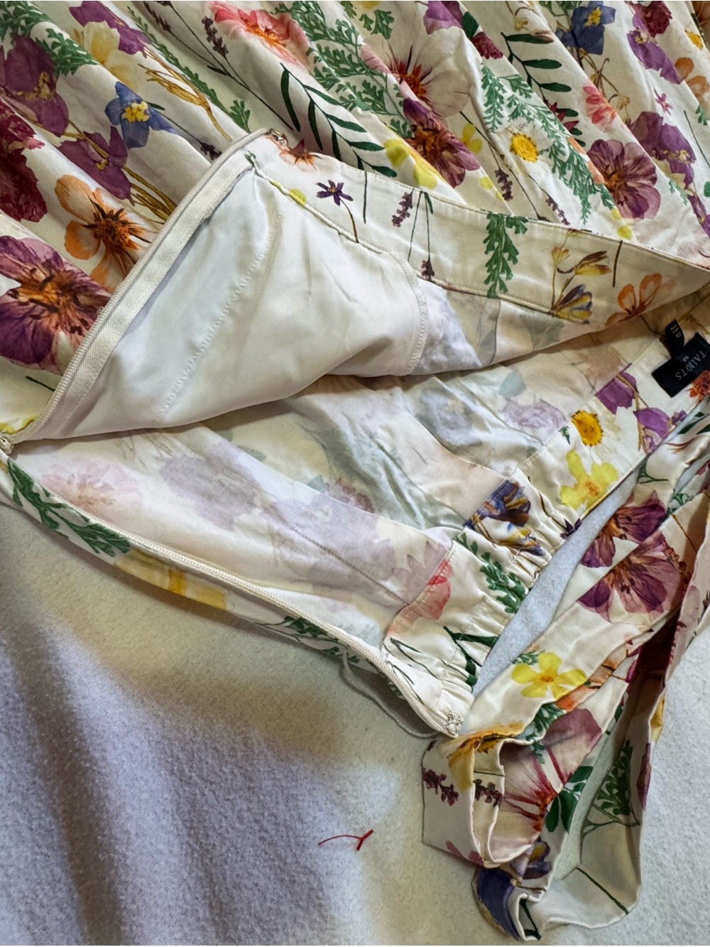Talbots 22W Floral Full Midi Skirt Pleated Botanical Print Wrap Tie Waist - Picture 5 of 8